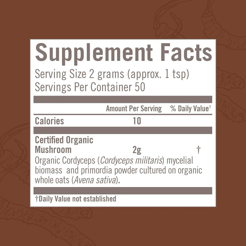 Cordyceps Organic Mushroom Powder | OM Mushroom Superfood – 3.5 oz, 50 Servings, Energy & Endurance