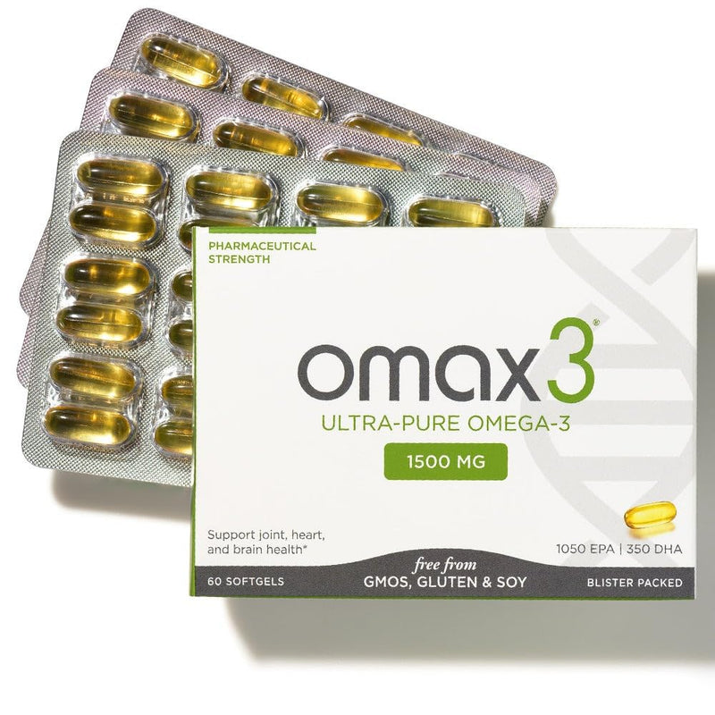 OMAX3 Ultra-Pure Omega-3 1500 mg EPA/DHA – Wild-Caught, Gluten-Free, Non-GMO, 30-Day Supply