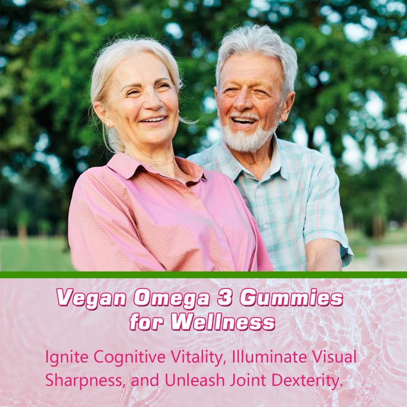 Algae Omega-3 Gummies – Vegan DHA & EPA, Sugar-Free, Strawberry, 120 Count