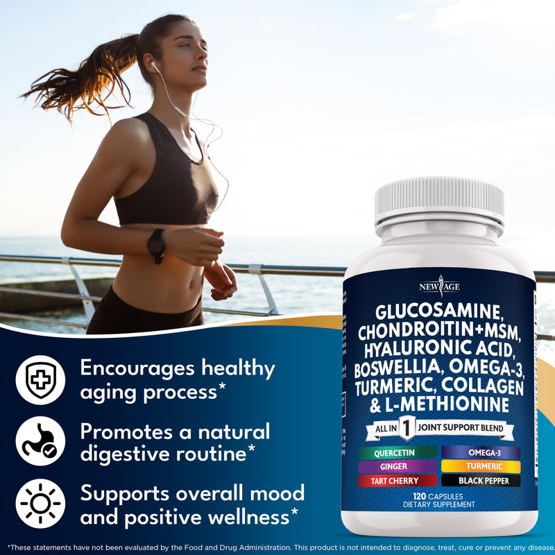 Glucosamine Chondroitin MSM Turmeric + Omega-3 | Joint Health 120