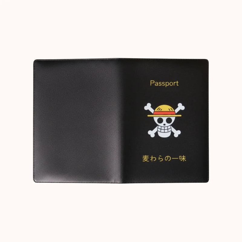 One Piece Straw Hat Pirates Black Passport Cover