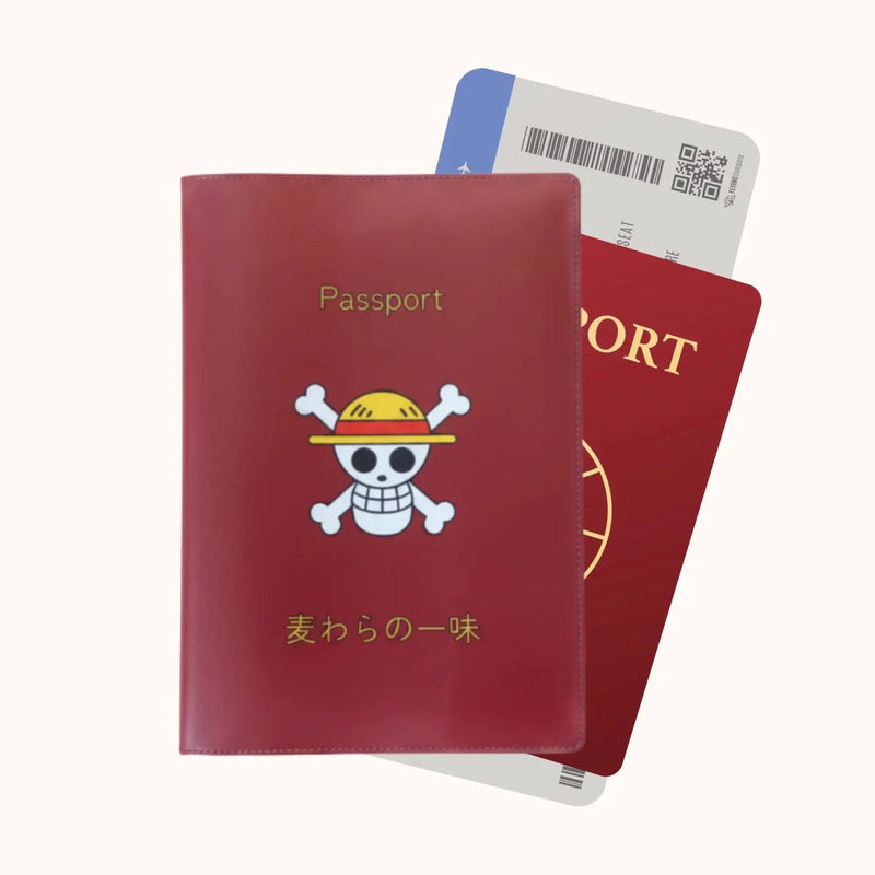 One Piece Straw Hat Pirates Red Passport Cover