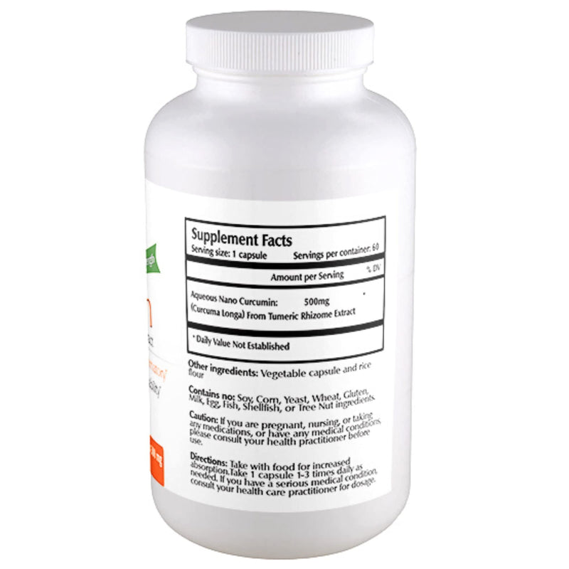 One Planet Nutrition Nano Curcumin 500 mg Veggie Capsules (60 Servings) – High Absorption