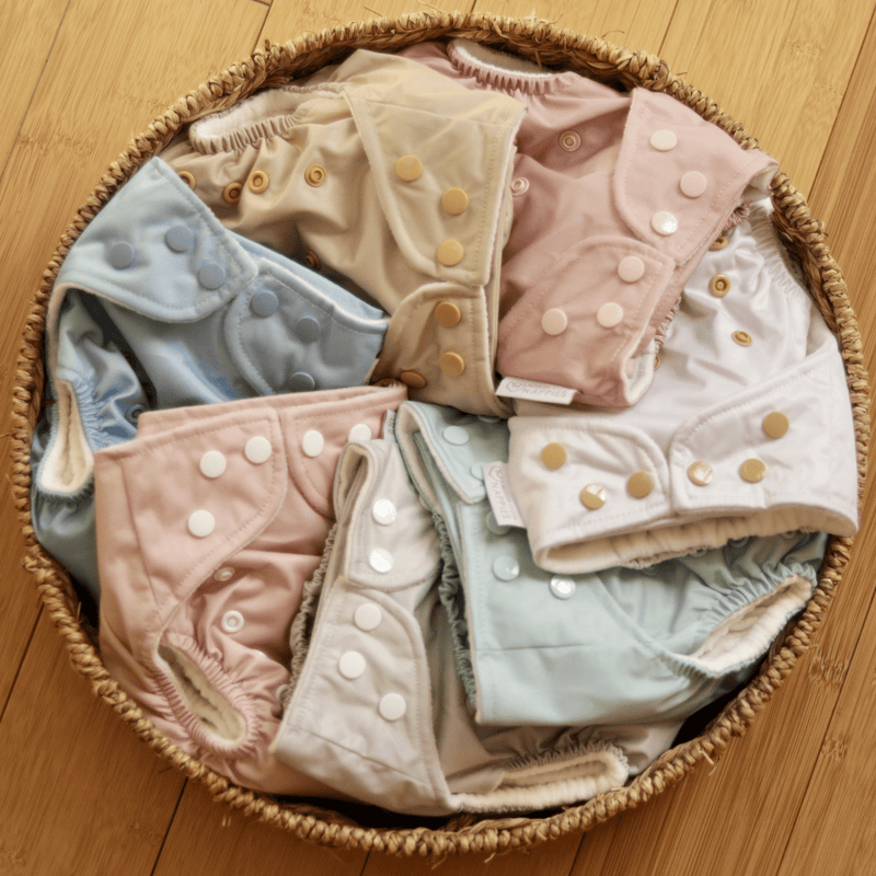One Size All-In-One Reusable Cloth Nappy - Dusty Blue