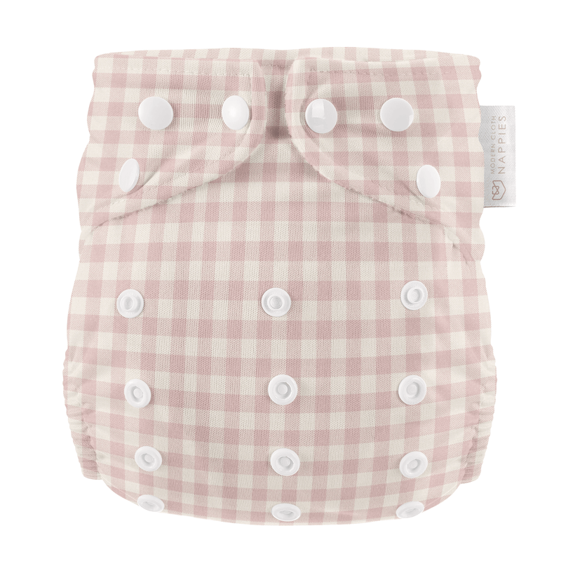 One Size All-In-One Reusable Cloth Nappy - Rose Gingham