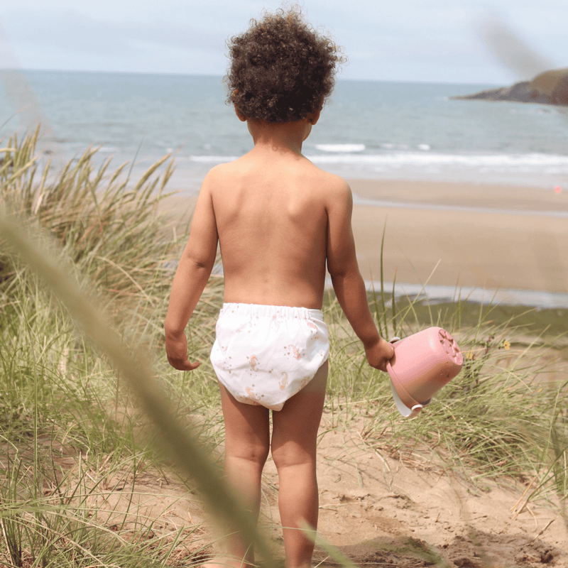 One Size Baby to Toddler Reusable Swim Nappies - Seahorse Snuggles
