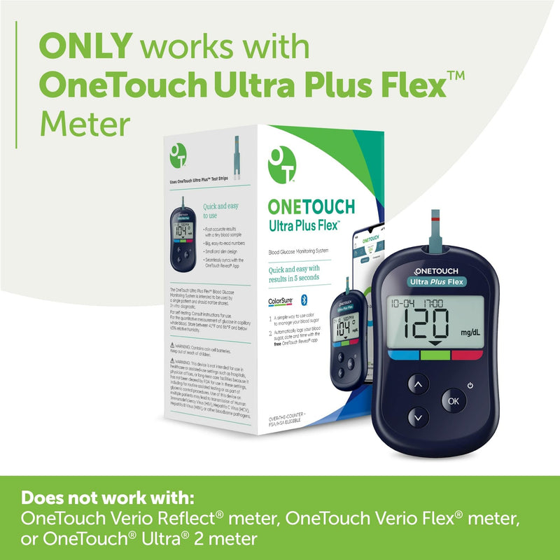 OneTouch Ultra Plus Flex Test Strips – 60 ct (2 Boxes) | Compatible with Ultra Plus Flex Meter