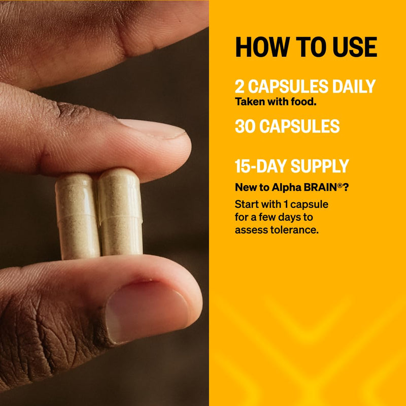 ONNIT Alpha Brain Nootropic Capsules – Memory, Focus & Mental Clarity (3× Bottles, 90 capsules)