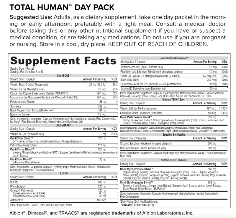 ONNIT Alpha Brain Bundle: 30-Count Nootropic + Total Human Day/Night Packs