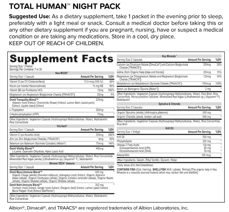 ONNIT Alpha Brain Bundle: 30-Count Nootropic + Total Human Day/Night Packs