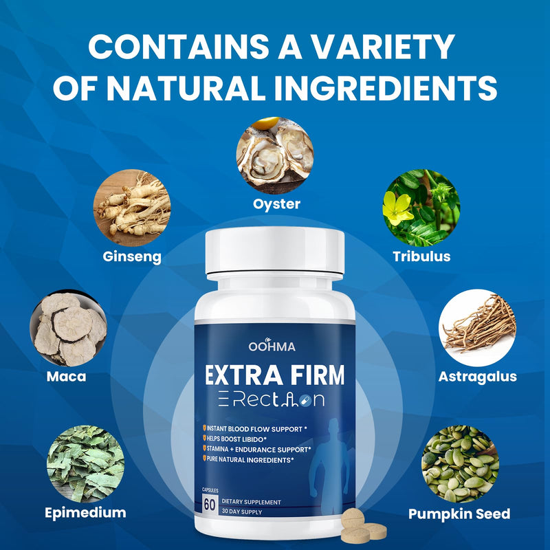 Oohma Male Enhancing Supplement – Fast-Acting Blood Flow, Length & Girth, Stamina | 3rd-Party Tested