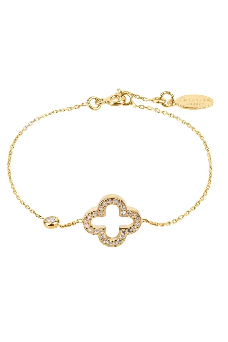 Byzantine Open Clover Bracelet Gold