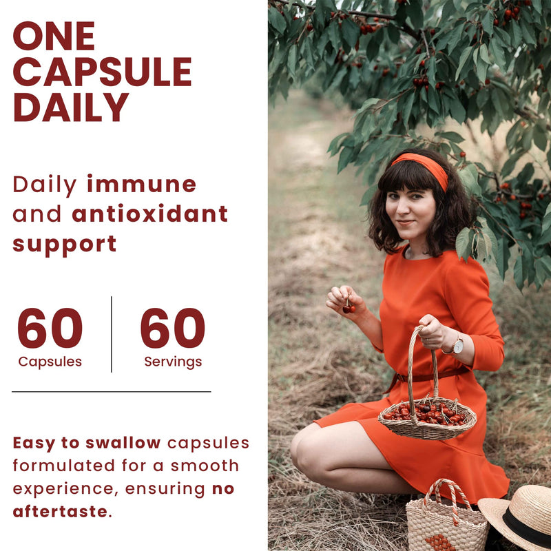 OPTIVIDA Acerola Cherry Capsules – Plant-Based Vitamin C for Immunity
