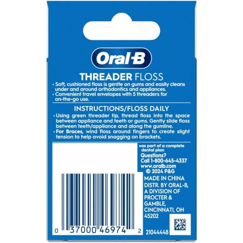 Oral-B Glide Threader Floss (Pack of 4) - For Bridges, Braces & Implants