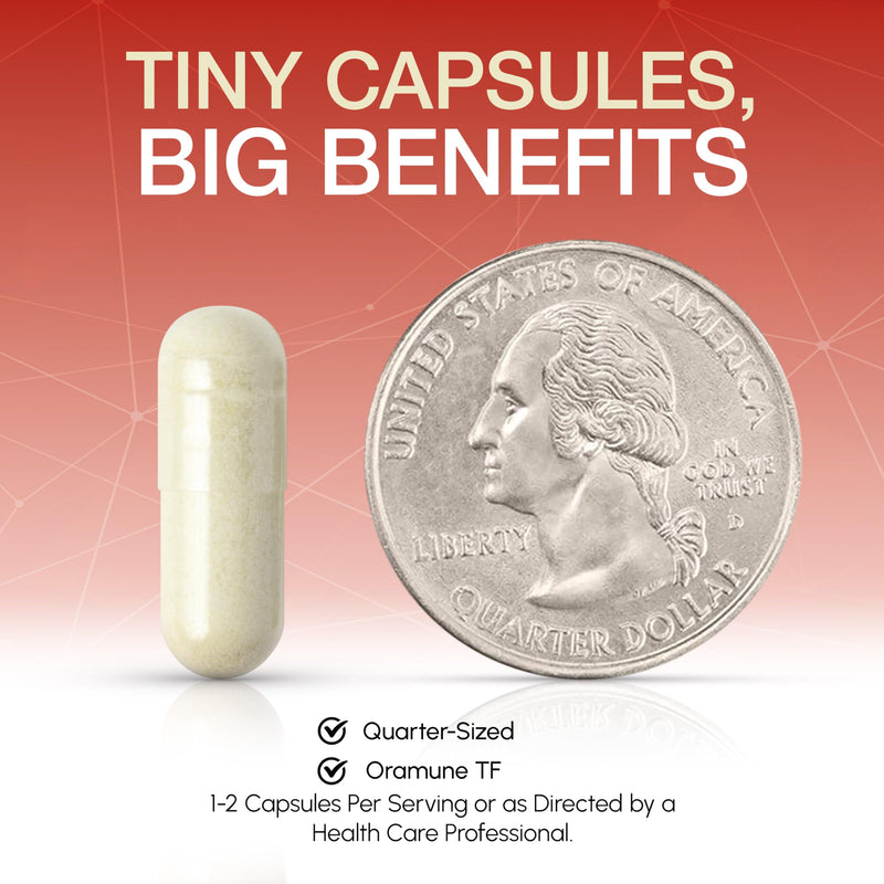Oramune Transfer Factor & Colostrum Supplement | Bovine Colostrum Capsules for Immunity & Wellness - 100 Capsules