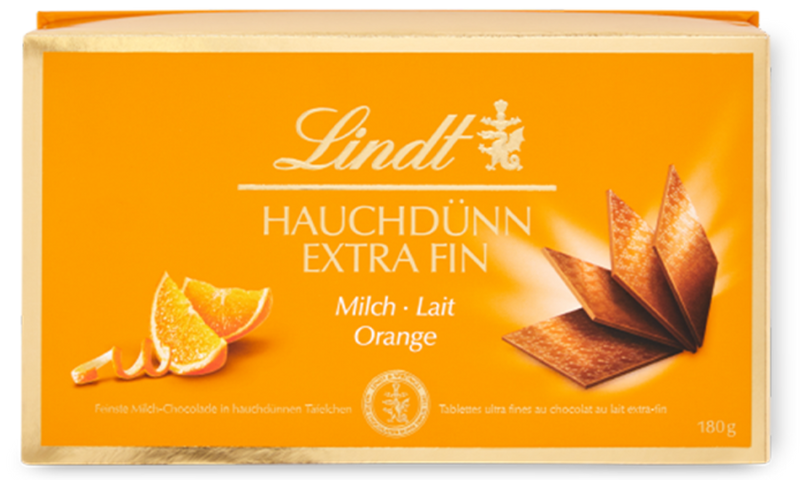 Lindt Thins | Orange Milk Chocolate | 180g Gift Box