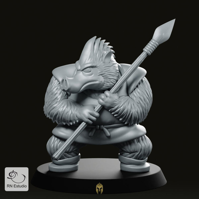Orc DQ Miniature Boar Warrior Spear DnD