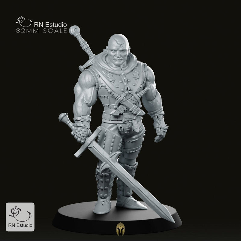 Orc Khramdor Fighter Miniature Dual Sword Warrior