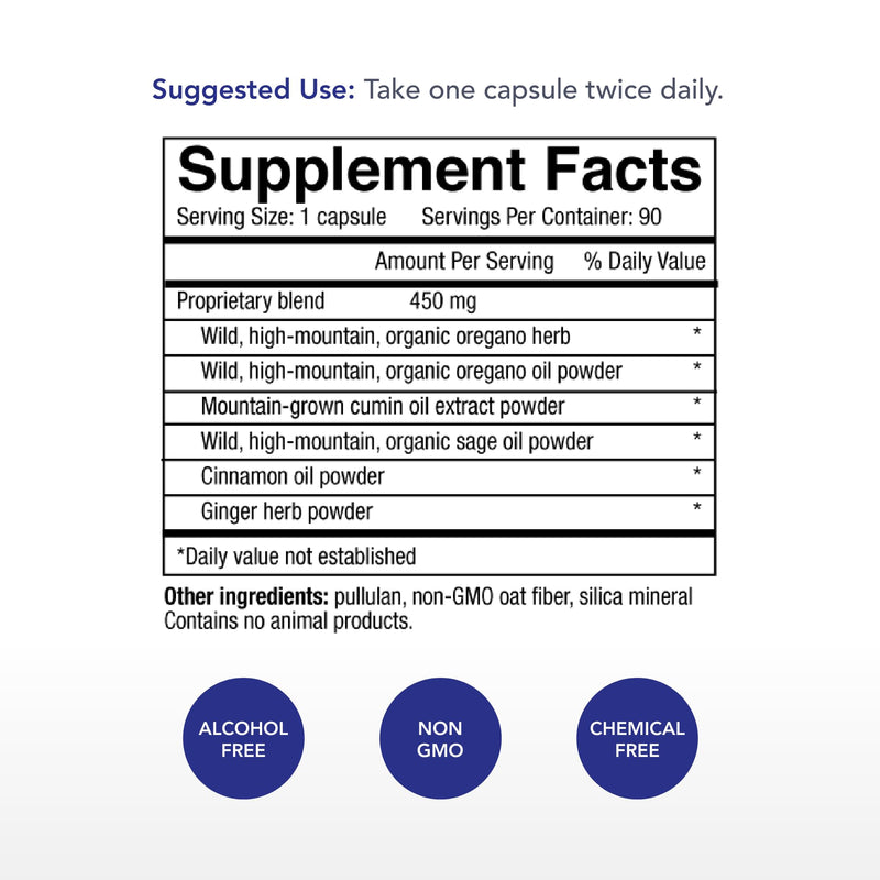 Physician's Strength Oregacillin - 90 Capsules | Multi-Spice Oregano Extract for Respiratory Health