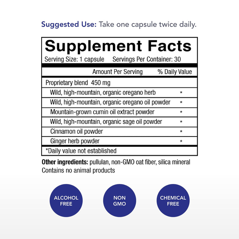 Physician's Strength Oregacillin - 30 Capsules | Multi-Spice Extract for Respiratory Health