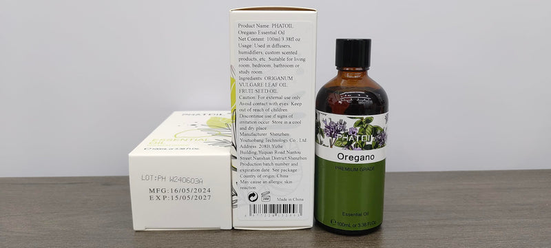 Oregano Essential Oil 100ml | PHATOIL Pure Aromatherapy Oil for Diffusers, Humidifiers, Candles & Soap