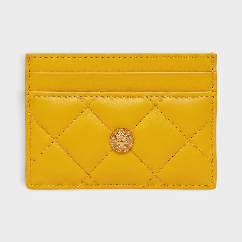 Medusa Card Case Quilted Mustard Yellow