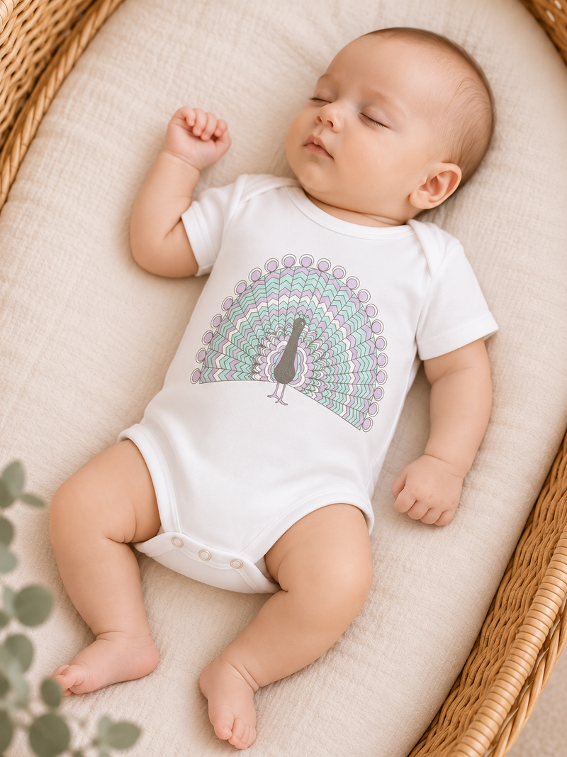 Peacock Short-sleeves Bodysuits