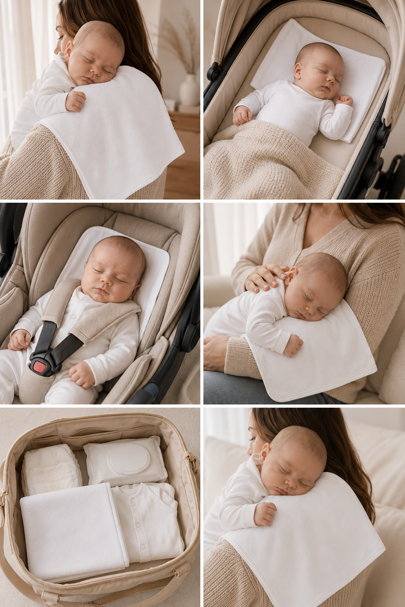 White Organic Burp Cloths - Pack of 4