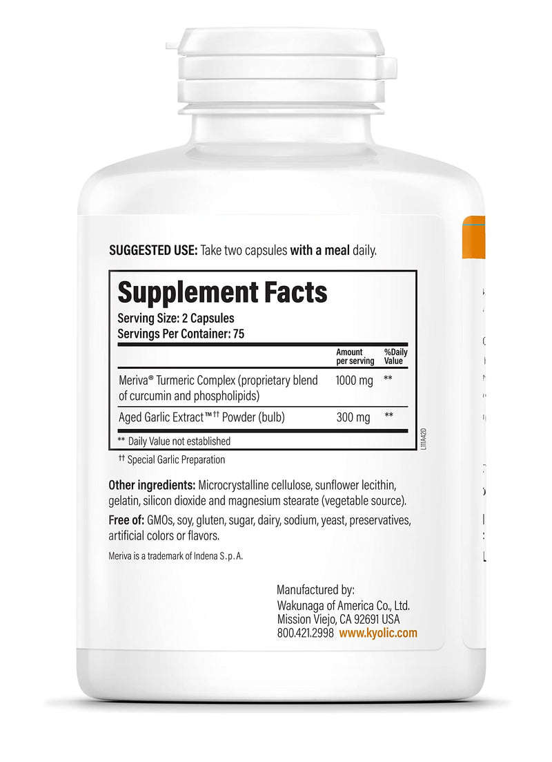 Kyolic Aged Garlic Extract Formula 111 – Health Support with Meriva Turmeric Complex & Cur cumin