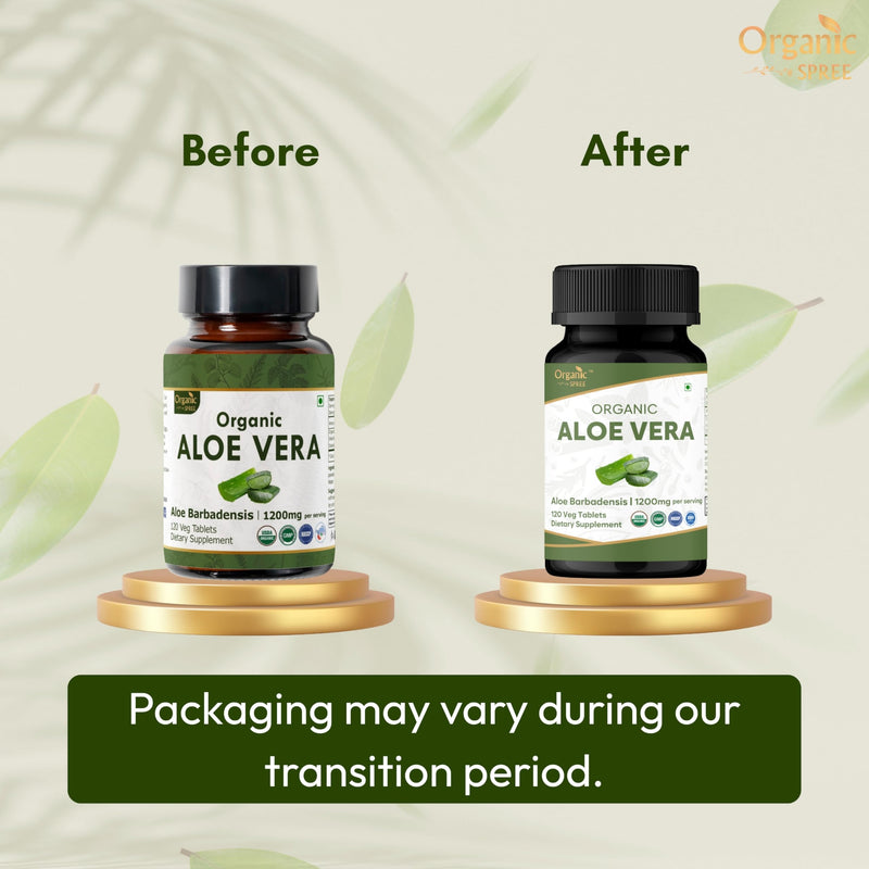 Organic Spree Aloe Vera Tablets | USDA Organic Aloe Barbadensis | Supports Digestion & Skin Health