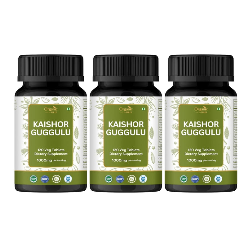ORGANIC SPREE Kaishor Guggulu 120 Tablets – Supports Healthy Joints, Ayurvedic Formulation, Certified Vegetarian