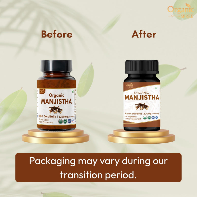Organic Spree Manjistha 120 Tablets – 3 Pack | USDA Organic Certified | Lymphatic Support