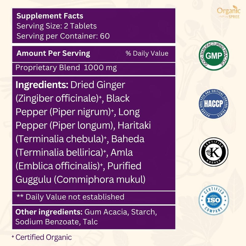 ORGANIC SPREE Medohar Guggulu 120 Tablets – Ayurvedic Metabolism & Immune Support | Pack of 3