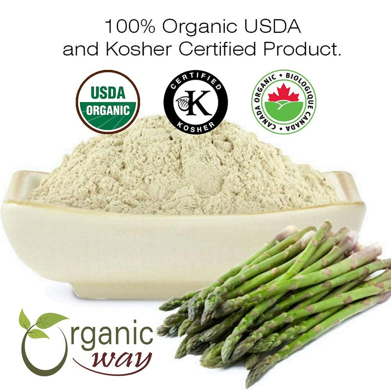 Organic Way Shatavari Powder (Asparagus racemosus) - Kosher & USDA Certified | Vegan, Non-GMO & Gluten Free | 100% Raw from India (4 oz)
