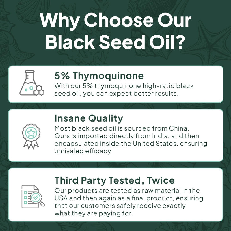 Organics Ocean Better Black Seed Oil – 5% Thymoquinone, Immune Support