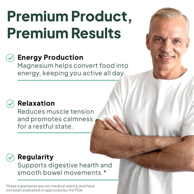 Organics Ocean Real Magnesium Citrate - High Absorption Chelated Magnesium Supplement - 3 Pack Bulk