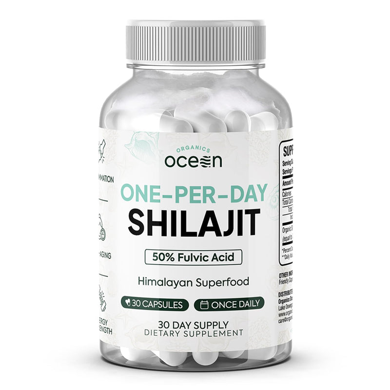 Organics Ocean One-Per-Day Shilajit Capsules – Age-Defying, Bone Strength & Hormone Support