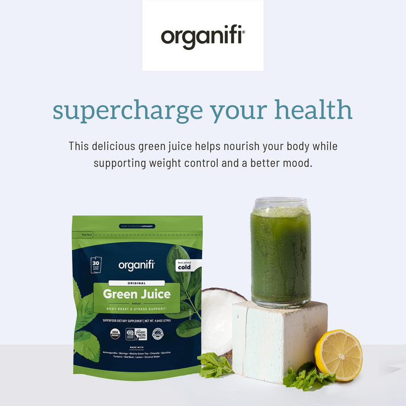 Organifi GO Packs: Green Juice - Organic Travel Greens Powder (30 Packs)