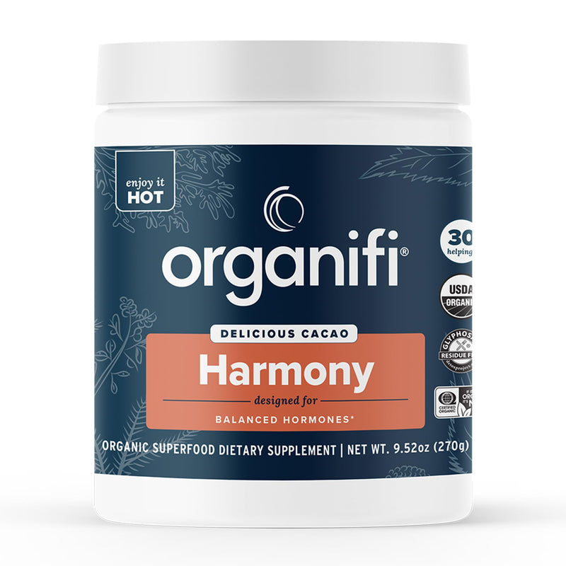 Organifi Harmony: Hormone Support for PMS Relief & Energy | Gluten Free & Vegan Cacao Powder, 30 Servings