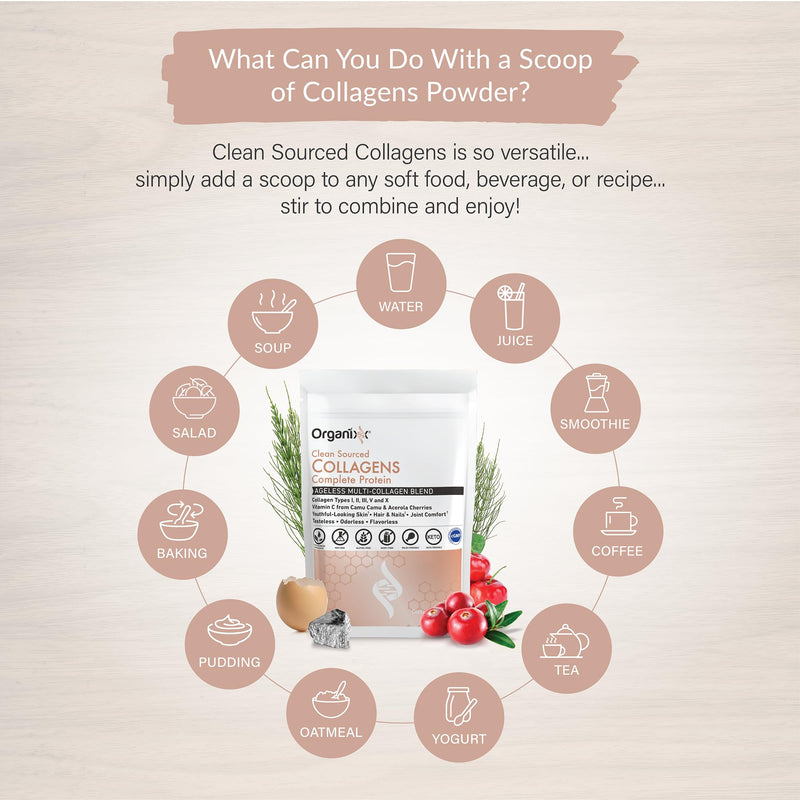Organixx Collagen Peptides Powder with Vitamin C – Unflavored, 30 Servings