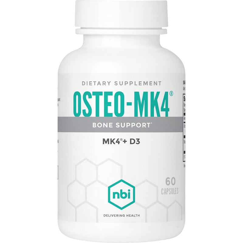Osteo-MK4 Bone Support - Vitamin D & K Complex, 60 Veggie Capsules | NBI