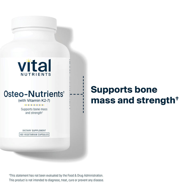 Vital Nutrients Osteo-Nutrients – K2+D3, Calcium & Magnesium for Bone & Heart Health