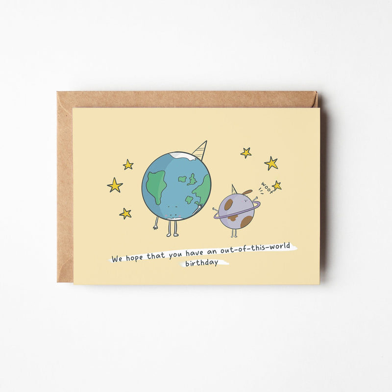 Space Birthday Card – Cute Kawaii Galaxy Theme With Cosmic Charm Greeting