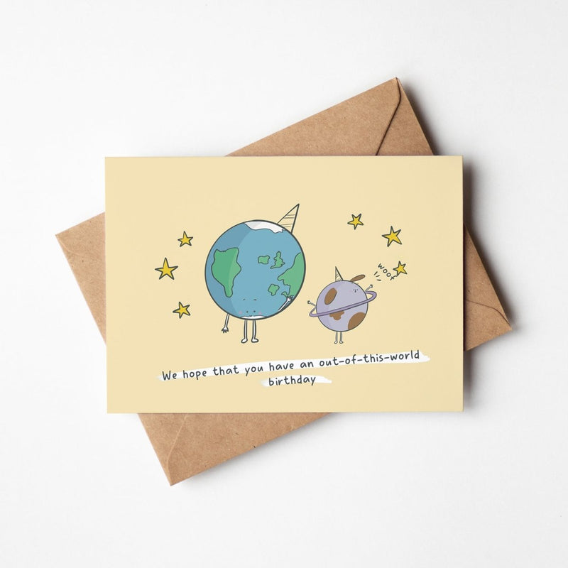 Space Birthday Card – Cute Kawaii Galaxy Theme With Cosmic Charm Greeting
