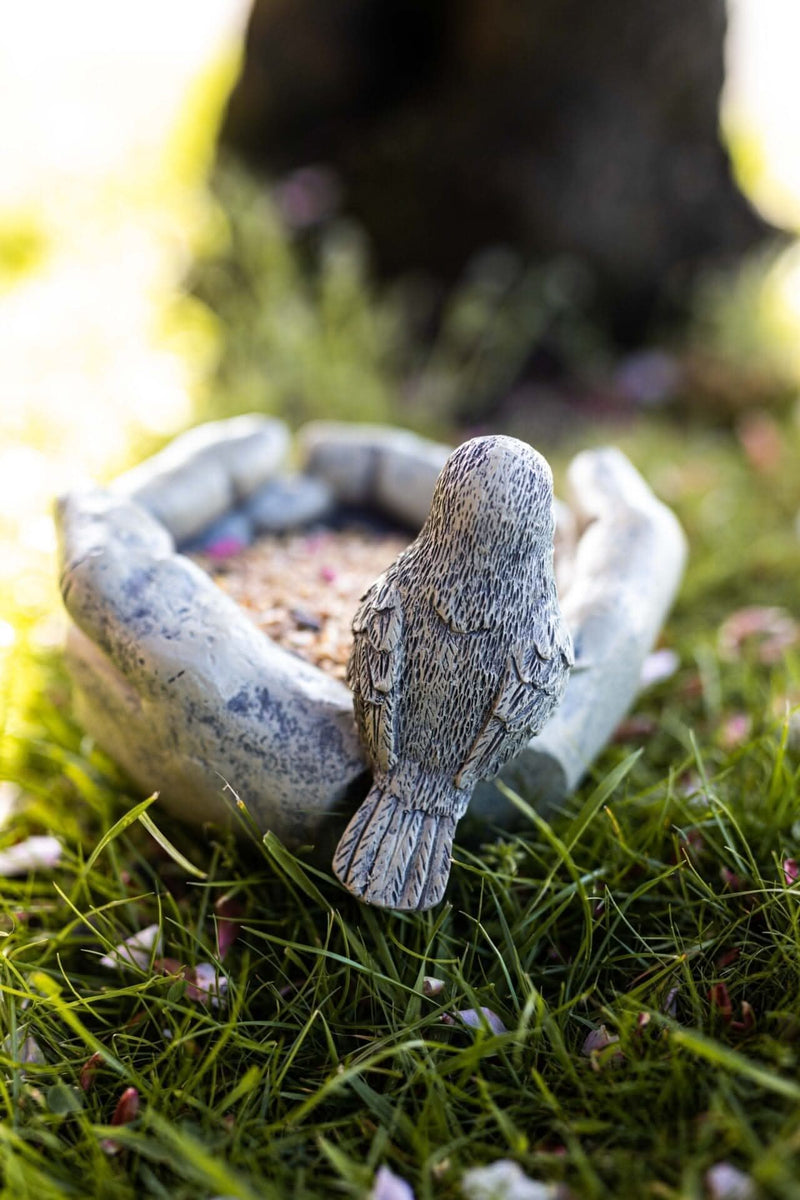 Decorative Stone Effect Bird Bath Bird Feeder Garden Ornament