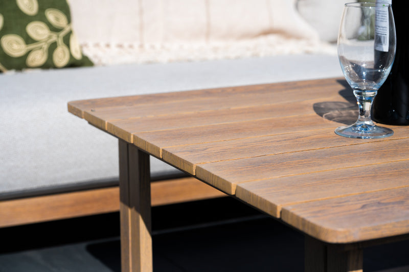 DARLINGTON - Woodlook Aluminium Corner Set with Coffee Table