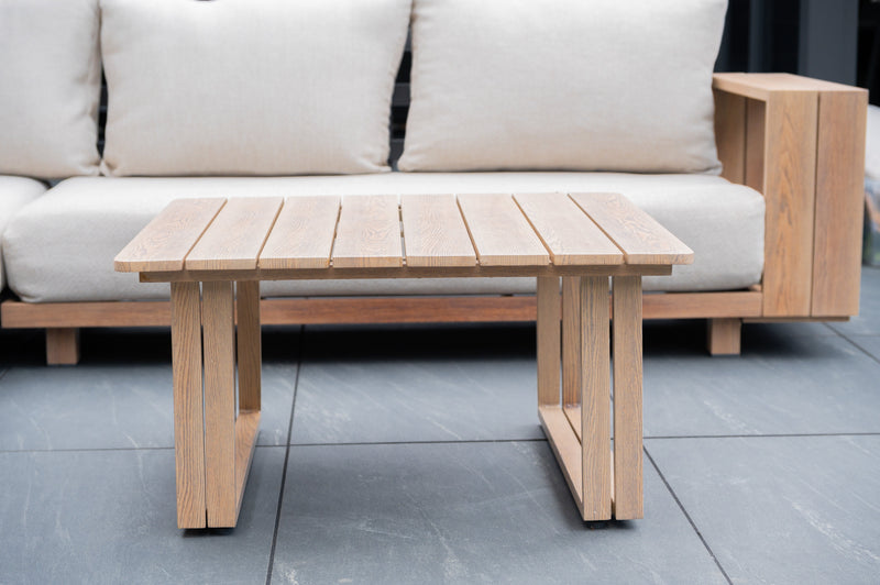 DARLINGTON - Woodlook Aluminium Corner Set with Coffee Table