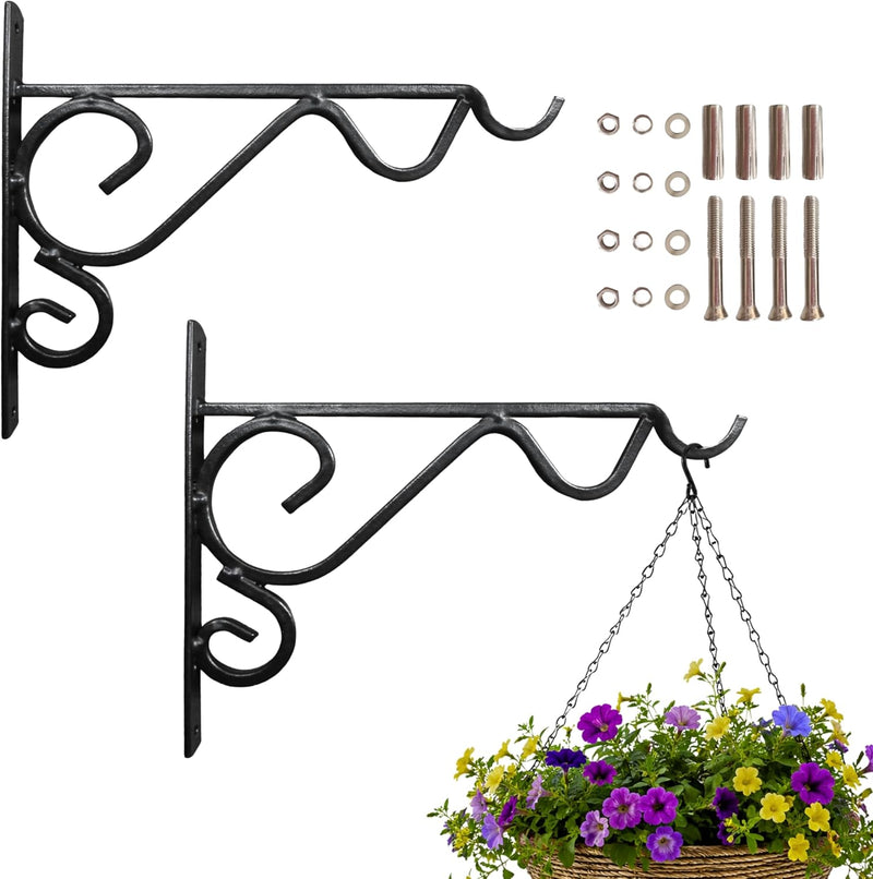 2 Pack Heavy Duty Hanging Basket Brackets 14/17"