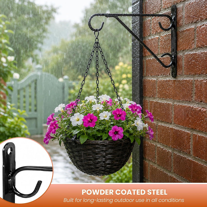 2 Pack Heavy Duty Hanging Basket Wall Brackets 14/16"