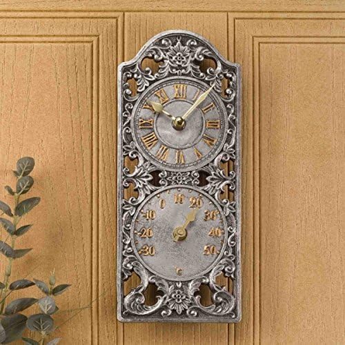 Vintage Outdoor Wall Clock with Thermometer & Barometer 35cm